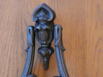 Gothic Rams Head Door Knocker Cast Brass