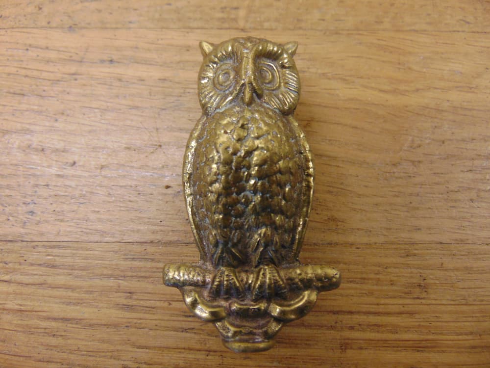 Heavy Nickel Owl Door Knocker - Antique Vintage Animal Knockers Rapper 13cm / 5 - View #10
