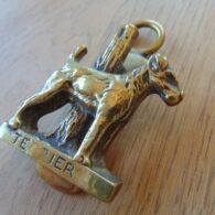 Antique Brass Terrier Door Knocker - D716-0622